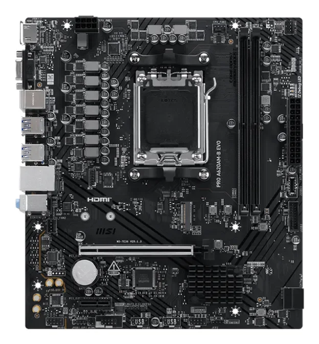 MSI PRO A620AM-B EVO Emolevy - AMD A620A - AMD AM5 - DDR5 RAM - ATX