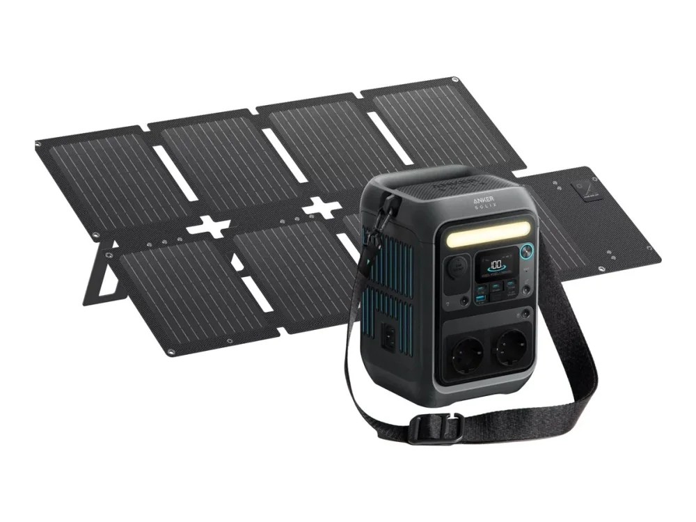 Anker SOLIX C300X DC - Kannettava sähköasema - DC 11 - 28 / 5 / 9 / 15 / 20 / 28 V - 300 Watt - Litium-rautafosfaatti - 90000 mAh - 288 Wh - Wi-Fi, Bluetooth - PS60-aurinkopaneelilla varustettuna
