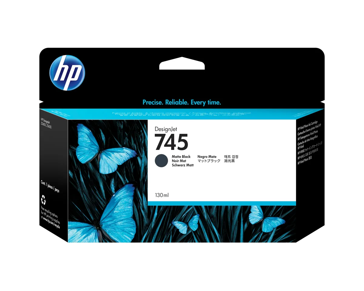 HP 745 -mustekasetti, 130 ml, mattamusta