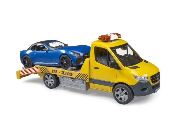 Bruder Mercedes-Benz Sprinter car transporter with Roadster toy