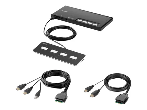 Belkin F1dn204mod-hh-4 Kvm-kytkin Telineasennus Musta