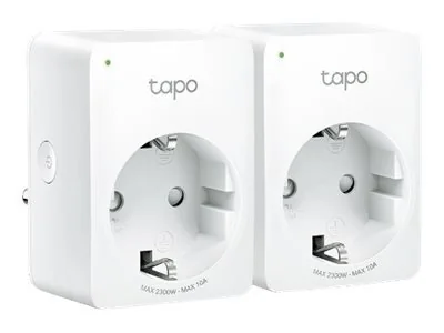 TP-Link Tapo P100 -älypistorasia, 10A, Wi-Fi, 2-pack
