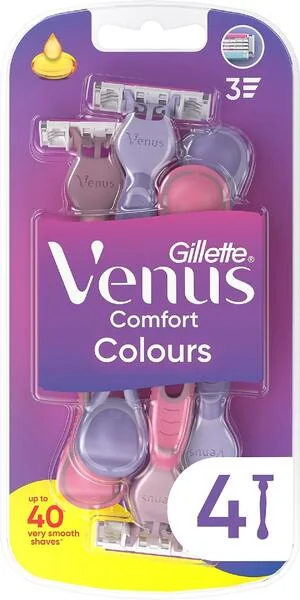 Gillette Venus 3 Colors 4-pack -vaihtoterät, monivärinen