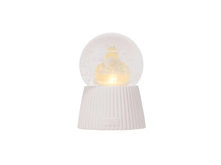 LED-lumipallo Joulupukki lumisade-efektillä