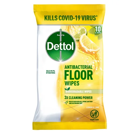 Dettol Antibakteeriset lattiapyyhkeet Lemon & Lime 10 kpl