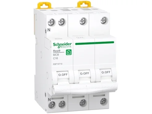 SCHNEIDER ELECTRIC Resi9 XP MCB/automatsikring 3PN C-karakteristik 16A 6kA 54mm