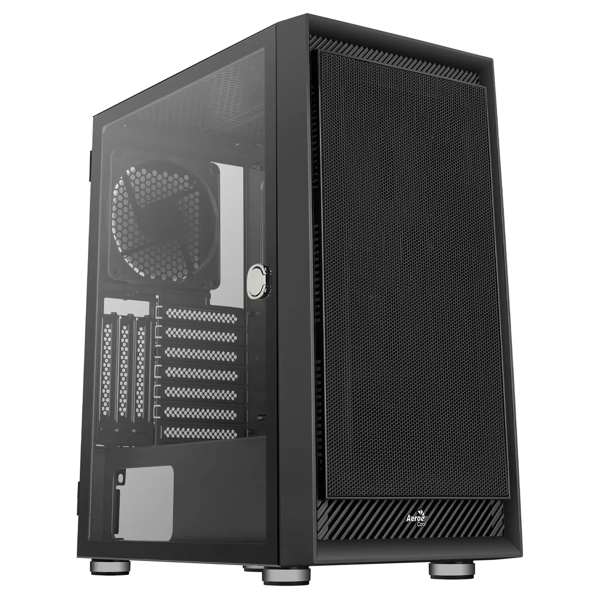 AeroCool Graphite -miditornikotelo ikkunalla, musta