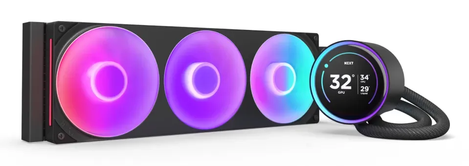 NZXT Kraken Elite 360 V2 360mm RGB -nestejäähdytin, musta