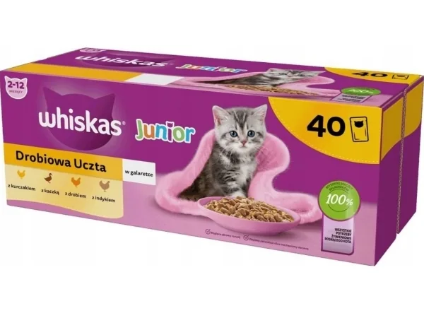 Whiskas Junior Poultry in jelly - wet cat food - 40 x 85g