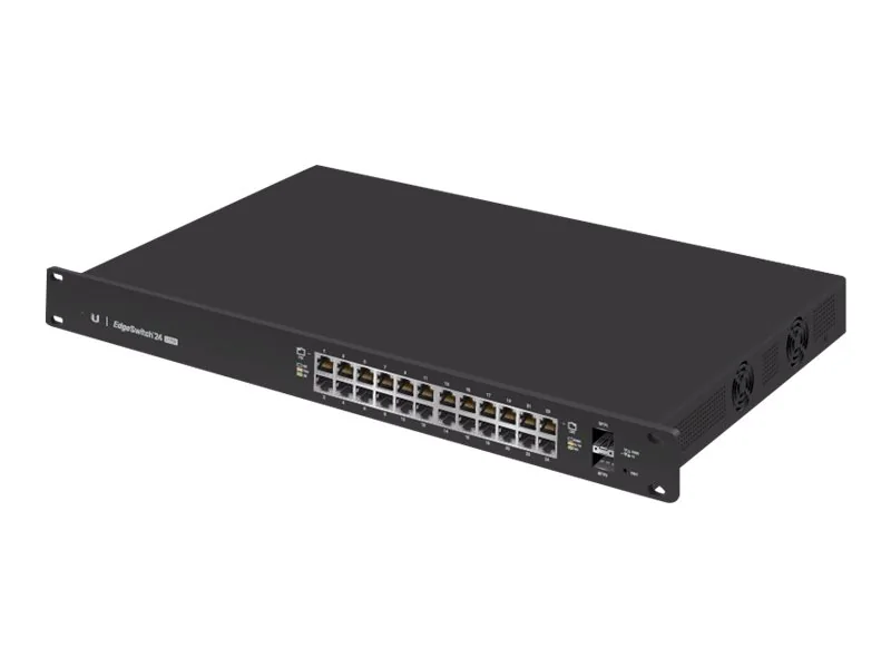 Ubiquiti EdgeSwitch 24 - Kytkin - L3 - Administreret - 24 x 10/100/1000 (PoE+) + 2 x Gigabit SFP - monterbar på stativ - PoE+