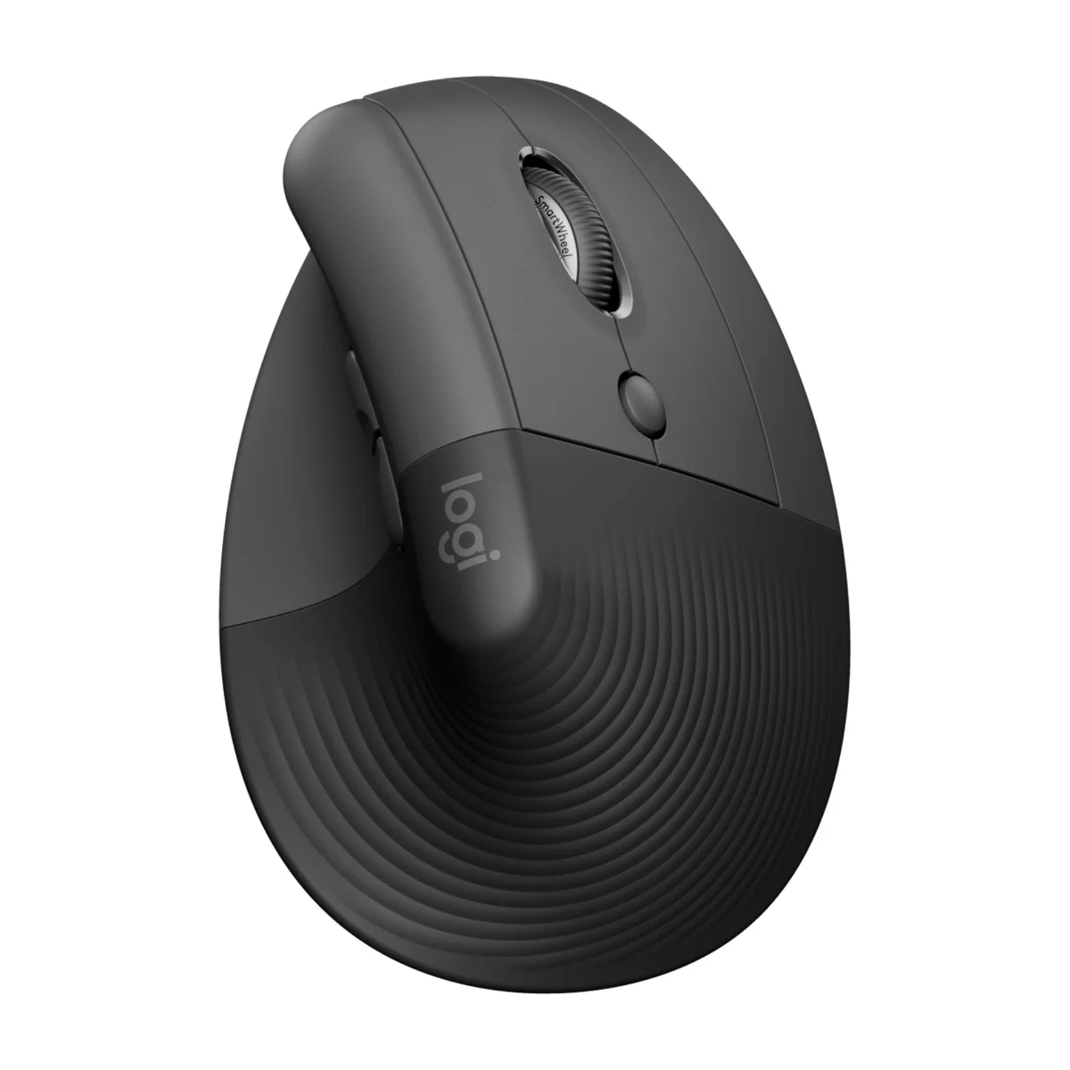 Logitech Lift Right Vertical - Graphite - Ergonominen hiiri - Optinen - 6 painiketta - Musta