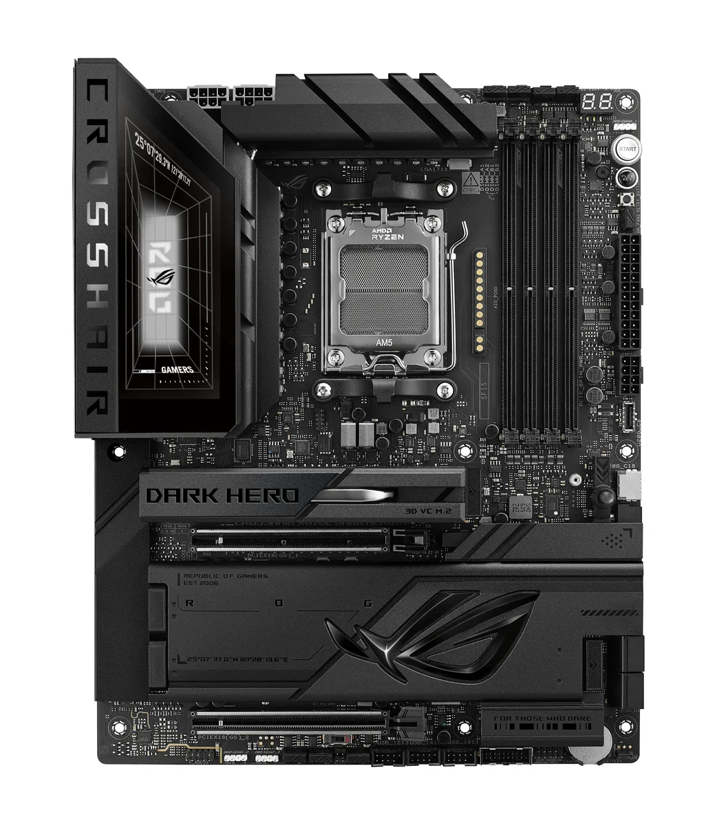 ASUS ROG CROSSHAIR X870E DARK HERO, AMD, Pistoke AM5, AMD Ryzen 7000 Series, AMD Ryzen 8000 Series, AMD Ryzen 9000 Series, Pistoke AM5, DDR5-SDRAM, 256 GB