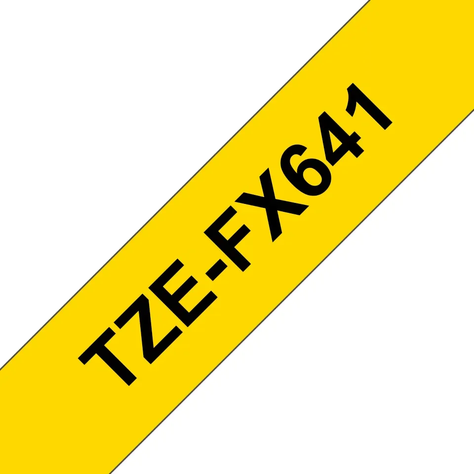 Brother TZe-FX641 - Sort på gul - Rulle (1,8 cm x 8 m) 1 kassette(r) fleksibel tape - for Brother PT-D600 P-Touch PT-3600, D400, D450, D600, D800, E550, H101, P750, P900, P950