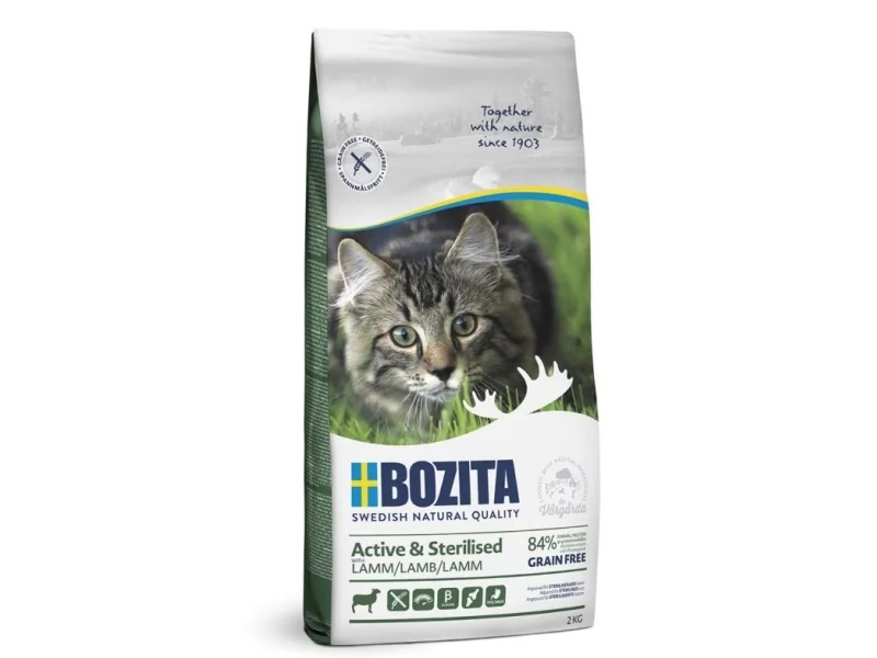 Bozita Active & Sterilised-Grain free Lamb, Aikuinen, Lammas, 2 kg, Ei sisällä viljaa