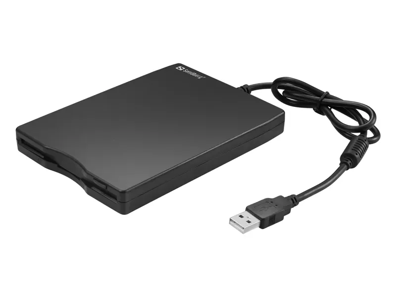 Sandberg USB Floppy Drive, Ulkoinen levykeasema, USB 2.0, 360 RPM, 102 mm, 140 mm, 17 mm