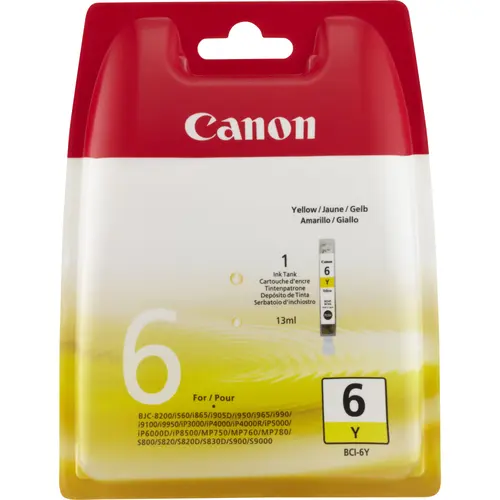 Canon BCI-6Y-mustekasetti, 13 ml, keltainen