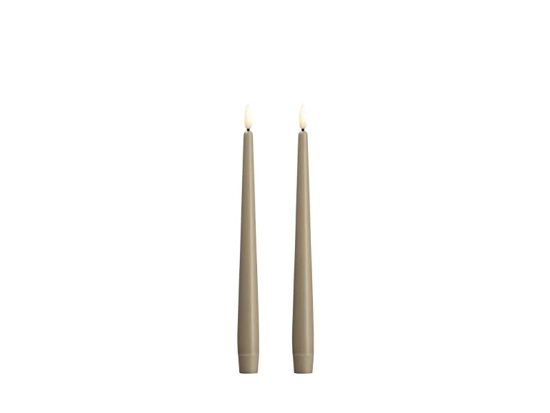 Moods & More LED-kronljus i kit grey Ø 2,3 cm x H 25 cm – 2 st