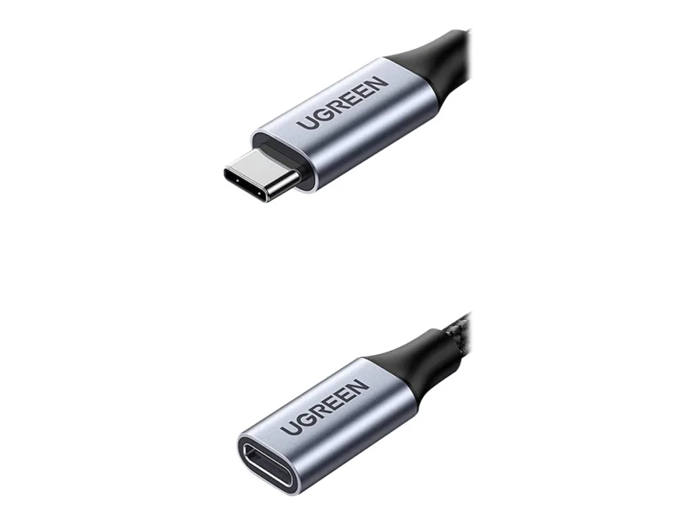 Ugreen USB-C 3.1 Extension Cable, 1 m, USB C, USB C, USB 3.2 Gen 2 (3.1 Gen 2), 10 Gbit/s, Musta, Harmaa