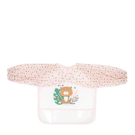Kikka Boo Eva Pitkähihainen Ruokalappu Taskulla - Savanna Pink - 3 kpl