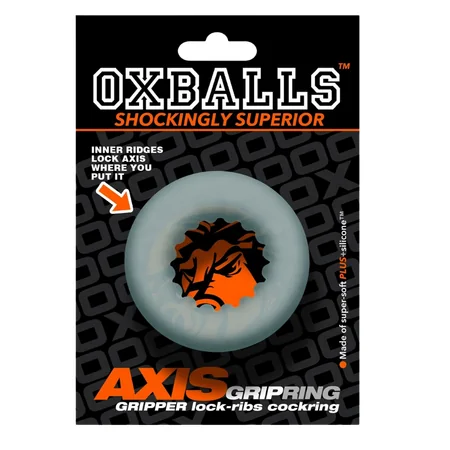 Oxballs Axis Gripping Silicone Cock Ring – Clear Ice