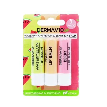 Derma V10 Vesimeloni Persikka & Marja huulirasva - 3 Pack - 3 Pack