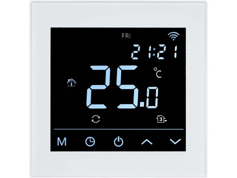 HEATCOM HC91 termostaatti Wi-Fi:llä, lattia- ja huoneanturilla