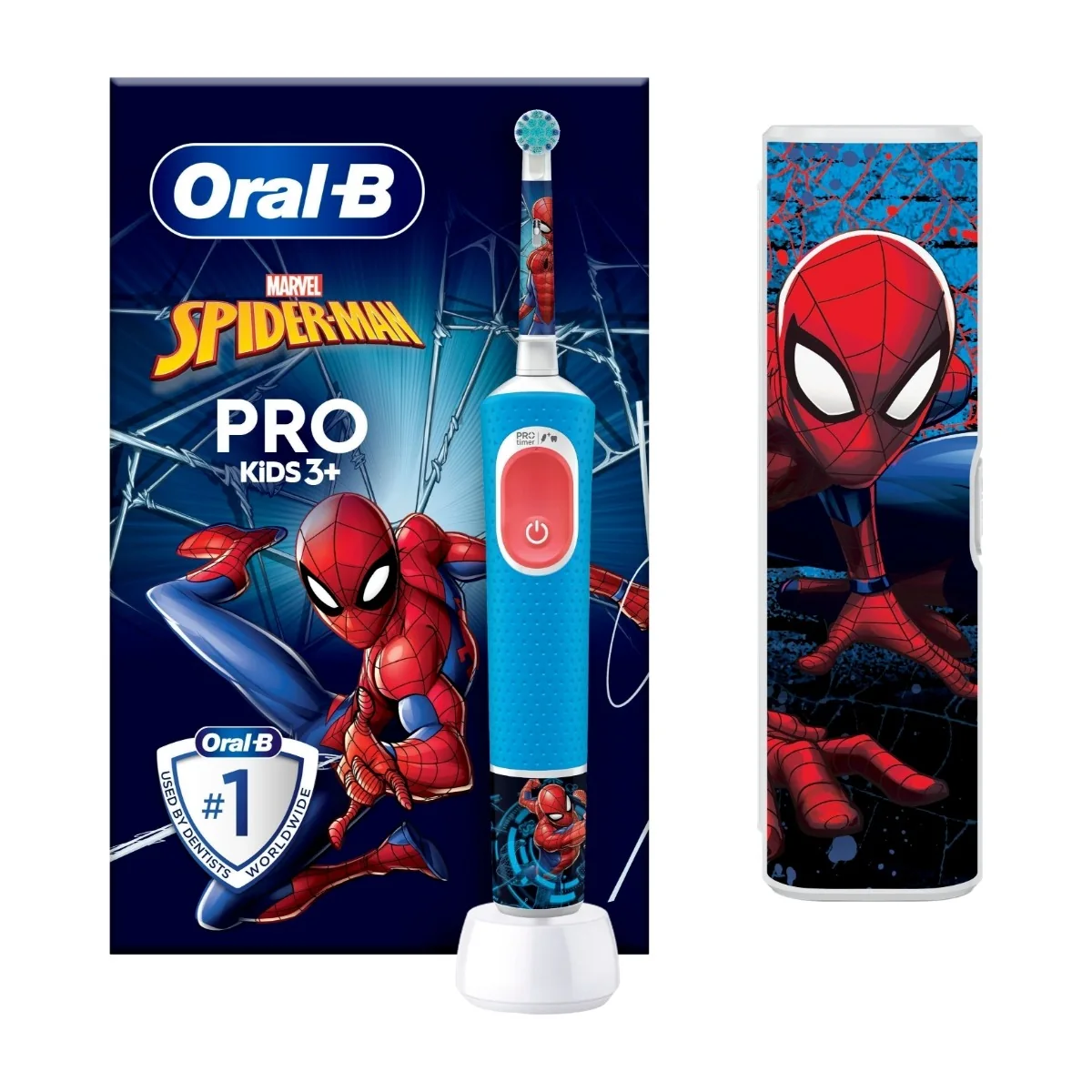 Oral-B Vitality Pro Kids Spider-Man -sähköhammasharja, sininen/punainen