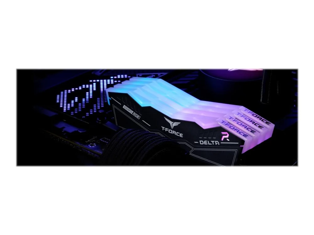 T-Force DELTA RGB DDR5 32GB paketti 6400MHz CL40 On-die ECC-piirilevyllä