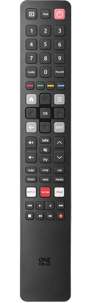 One For All URC4922 -varakaukosäädin TCL- ja Thomson-televisioille, musta