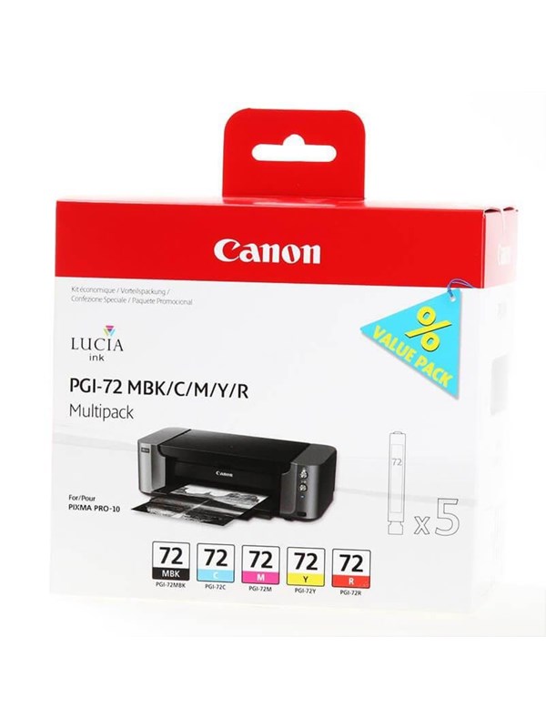 Canon PGI-72 -mustekasettipakkaus, 14 ml, monivärinen, 5 kpl
