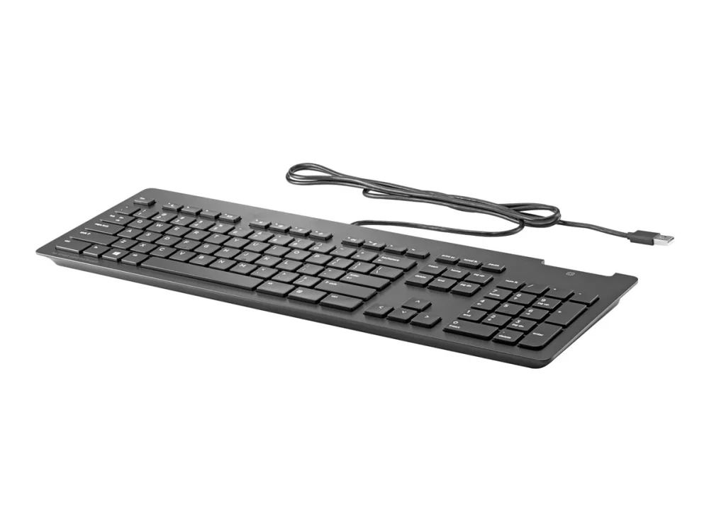 HP Bus Slim v2 Smart Card USB -näppäimistö, Täysikokoinen (100 %), Langallinen, USB, Plunger key switch, Musta
