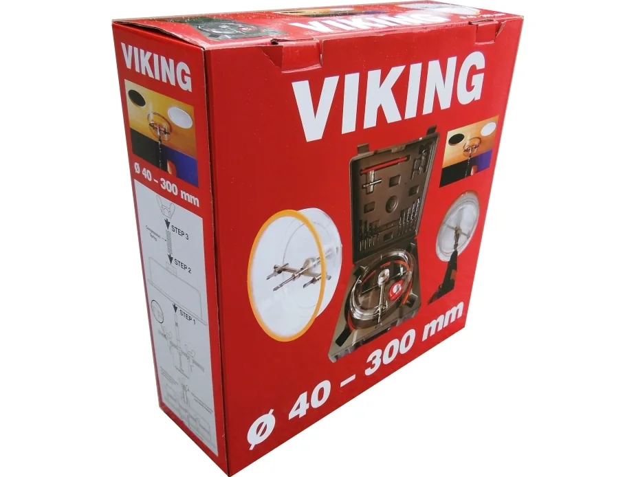 Viking Woodworker Adjustable Circle Cutter with cover 40-300mm Including TCT and HSS Cutters