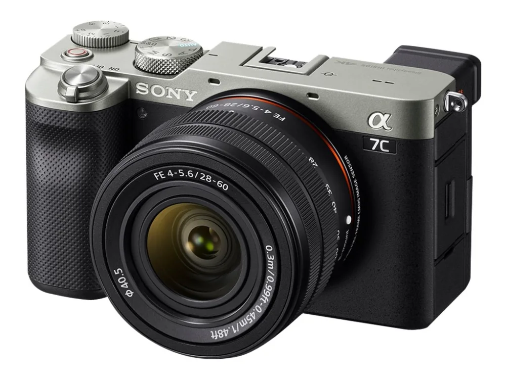 Sony a 7C, 24,2 MP, 6000 x 4000 pikseliä, CMOS, 4K Ultra HD, Kosketusnäyttö, Musta, Hopea
