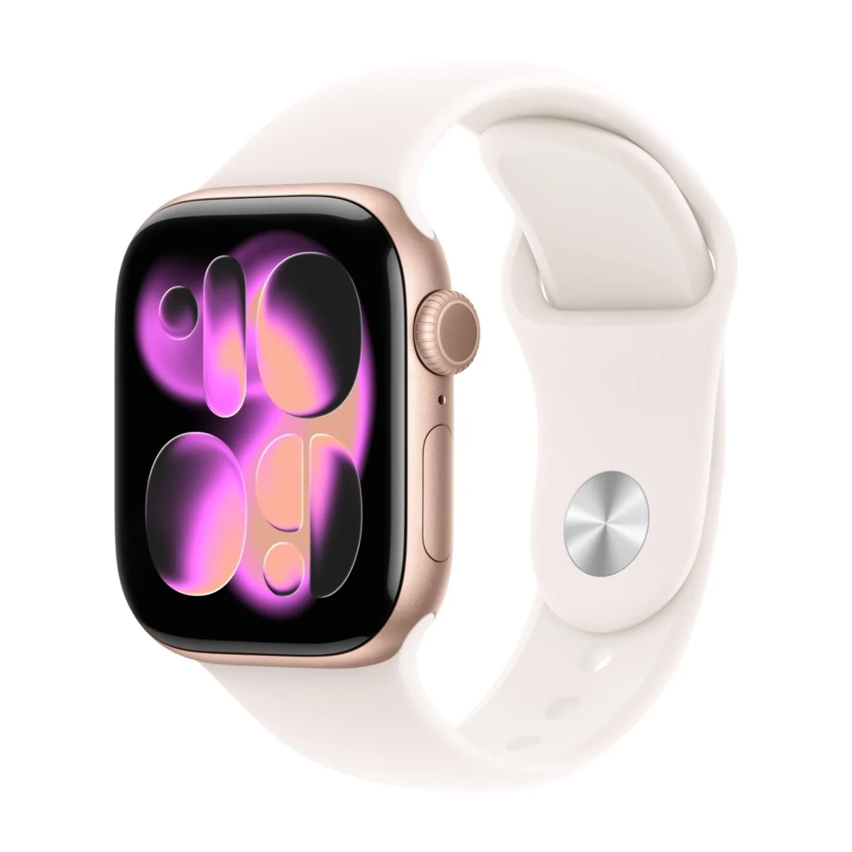 Apple Watch Series 11 GPS + Cell 42 mm ruusukulta alumiini, punanhäivä urheiluranneke - M/L