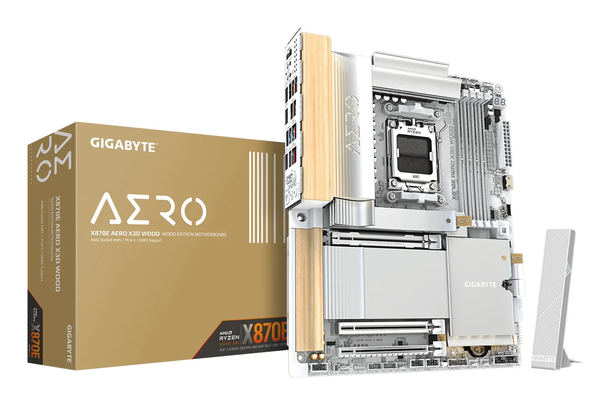 Gigabyte AERO X870E X3D WOOD WiFi 7 AM5 ATX -emolevy