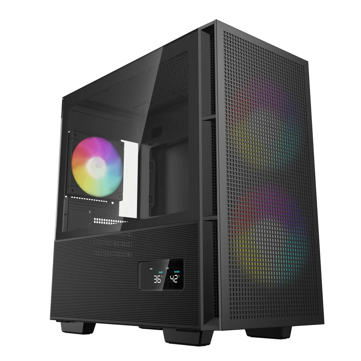 DEEPCOOL CH360 Digital -micro-ATX-kotelo RGB-valaistuksella, musta
