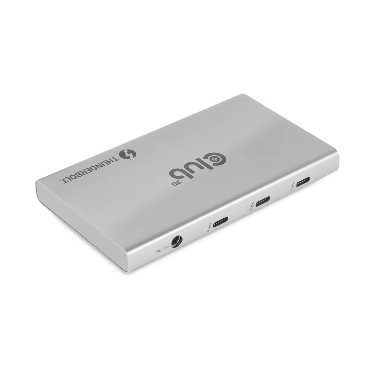 Club 3D Thunderbolt 4 Portable 5-in-1 Hub with Smart Power -hubi, Harmaa
