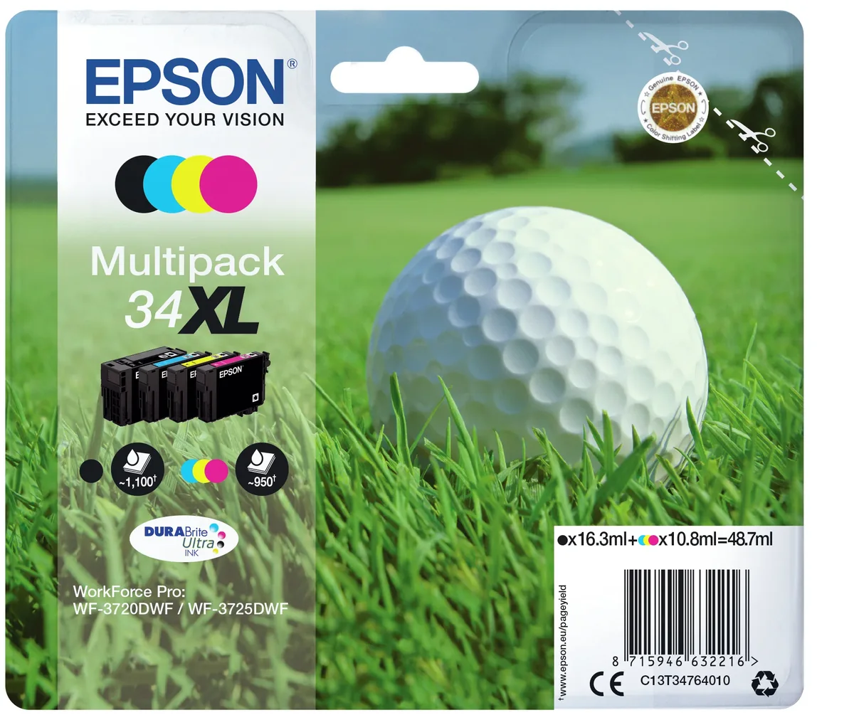 Epson DuraBrite Ultra 34XL mustekasetti (4 värin monipakkaus)