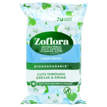 Zoflora Antibakteeriset monipintaiset pellavapyyhkeet - 70 kpl