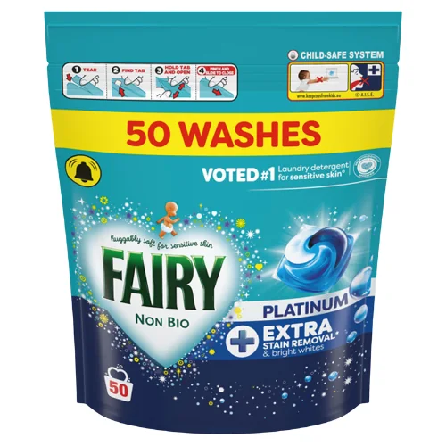 Fairy Non Bio Platinum Extra Stain Removal Pyykinpesukapselit - 50 kpl