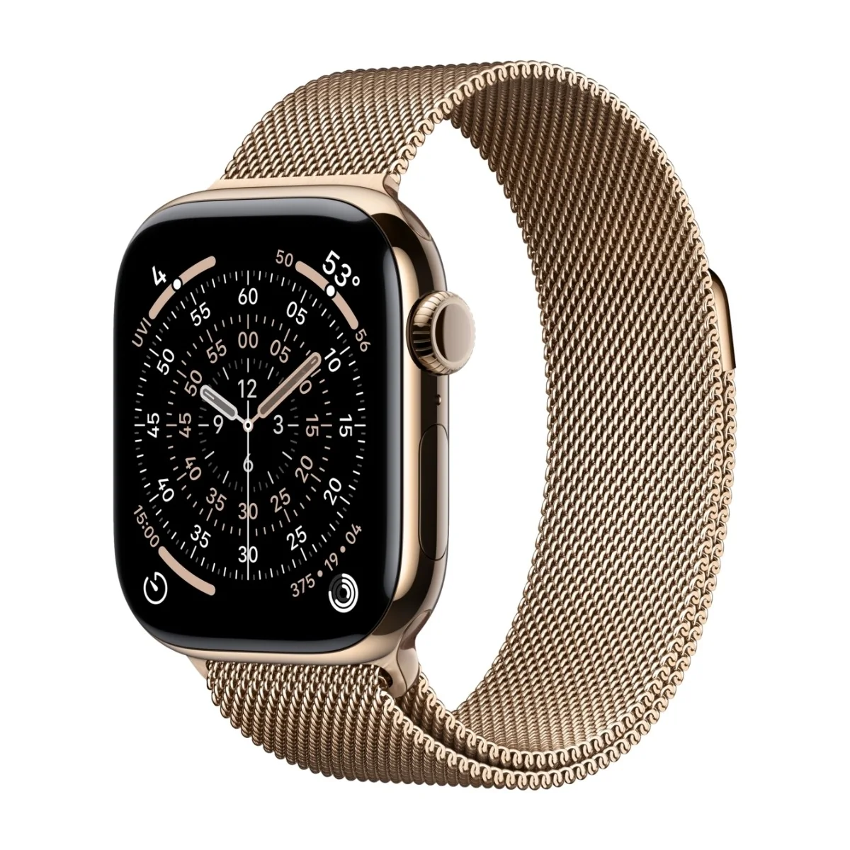Apple Watch Series 11 GPS + Cellular 42mm Gold Titanium Case with Gold Milanese Loop