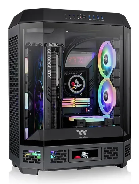Thermaltake The Tower 600 -miditornikotelo ikkunalla ja RGB-valaistuksella, musta