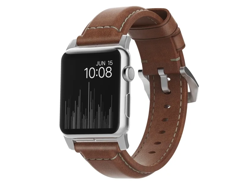 Nomad - Traditional Band - 44mm/42mm | Silver Hardware | Rustic Brown Leather