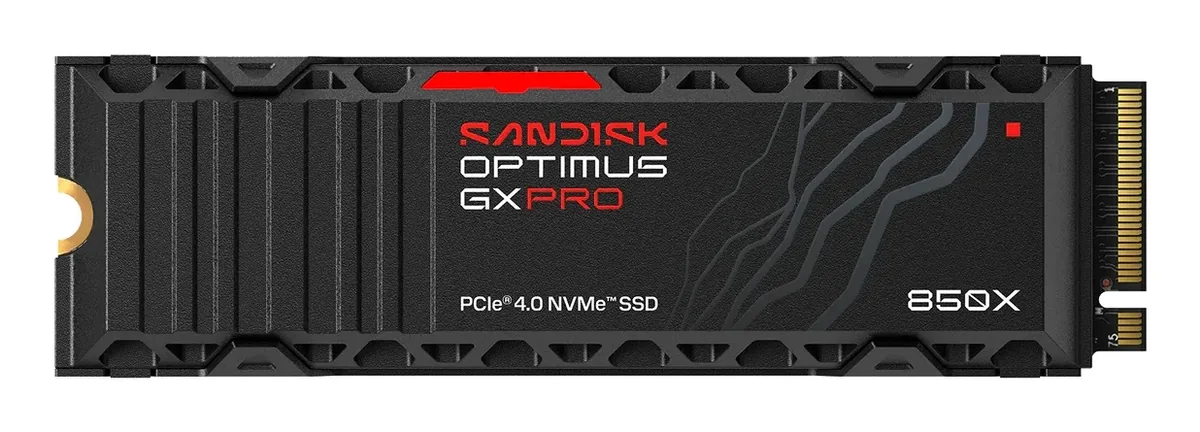 SanDisk Optimus GX PRO 850X 1TB M.2 NVMe SSD-levy jäähdytyssiilillä