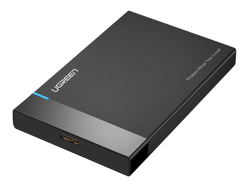 Ugreen 30848, HDD-/SSD-kotelo, 2.5, SATA, Serial ATA II, Serial ATA III, 5 Gbit/s, USB-liitettävyys, Musta