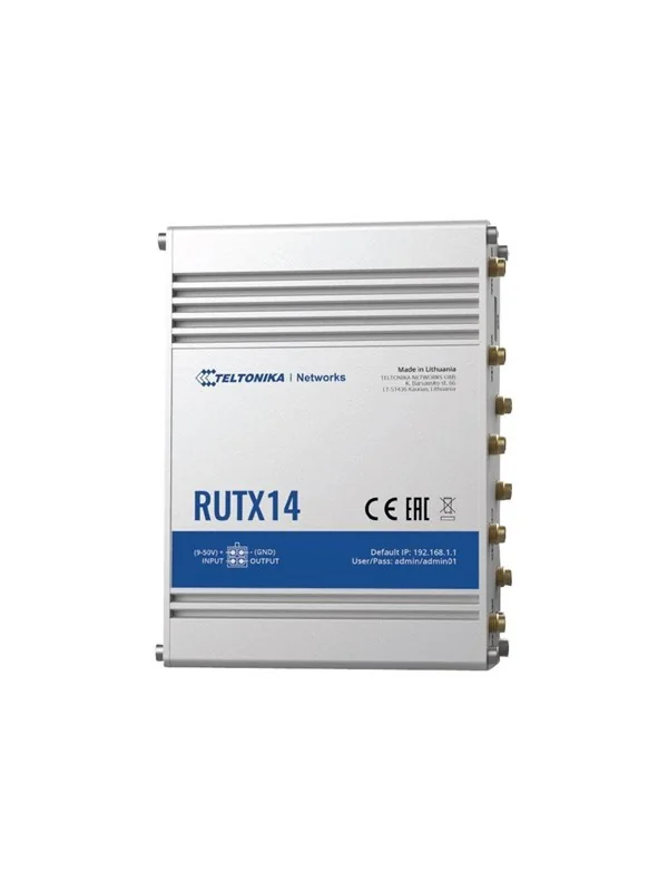 Teltonika RUTX14 - Trådløs-reititin - WWAN - 5-porttinen kytkin - GigE, Wi-Fi 5 - 802.11a/b/g/n/ac Wave 2, LTE, Bluetooth 4.0 LE - Dual Band - 3G