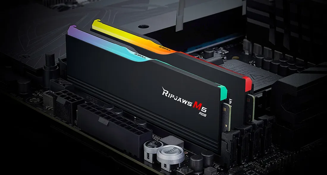 G.Skill Ripjaws M5 RGB DDR5-6400 - 32GB - CL32 - Dual Channel (2 pcs) - Intel XMP - Musta RGB