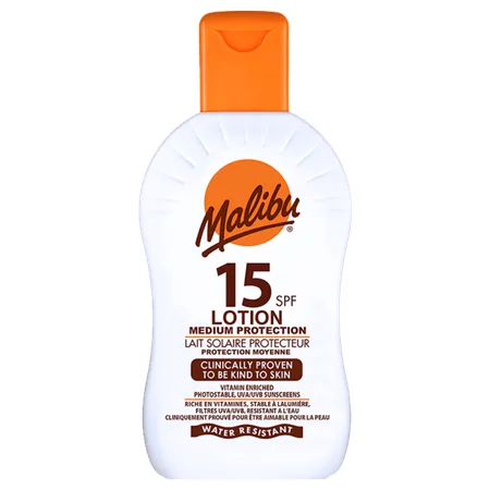 Malibu SPF 15 Keskitaso Suoja Vedenkestävä Aurinkovoide - 100 ml