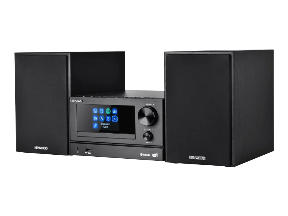 Kenwood M-7000S, Kodin miniaudiojärjestelmä, Musta, 1 levyt, 30 W, 2-suuntainen, 6 O