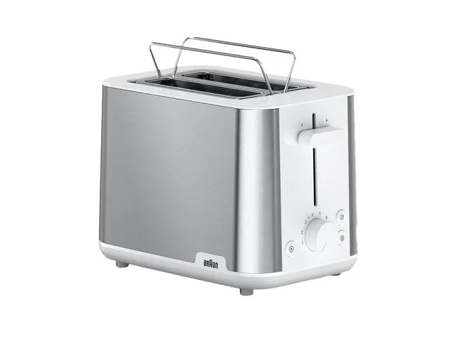 Braun PurShine HT 1510 WH – Leivänpaahdin – 2 leipää – 2 pidikettä – ruostumaton teräs/valkoinen